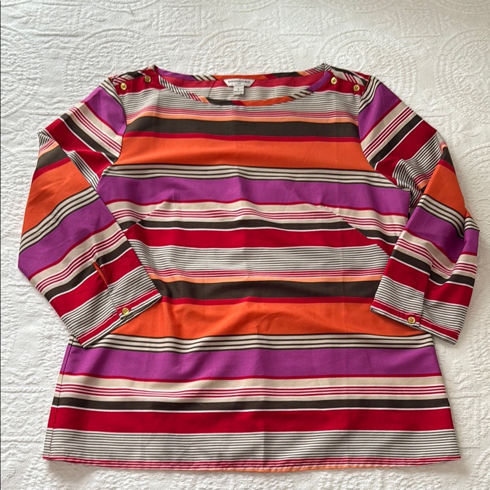 Banana Republic Red Orange Boxy 3/4 Sleeve Blouse